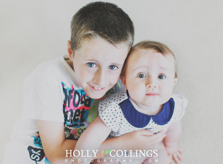 Home family portrait photography in Newton Abbot of brother and sister