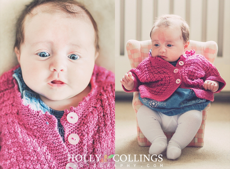 Mini armchair photo prop used in baby portrait photography at home in Newton Abbot by Holly Collings Photography
