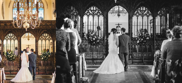 photography of bride at alter with groom at st saviours church