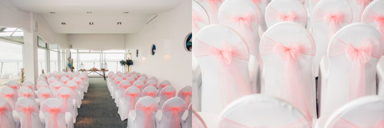 Living Coasts Wedding Photography Torquay, Devon_Devon Wedding Company chair covers at living coasts room with a view