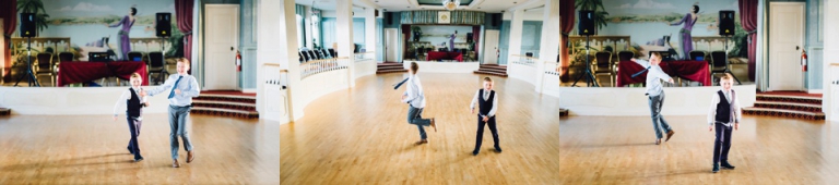 Intimate, Pastel Vintage Wedding Photography at Redcliffe Hotel, Paignton, Devon_children dancing on empty dancefloor, natural candid