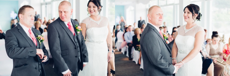 Best of wedding photography in Torquay, Paignton, London and Exeter - Natural, Candid, Photojournalistic exchanging rings at living coasts laughing