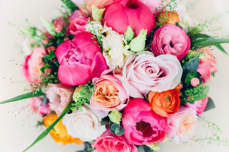 Best of wedding photography in Torquay, Paignton, London and Exeter - Natural, Candid, Photojournalistic hollyhocks florist bouquet at living coasts