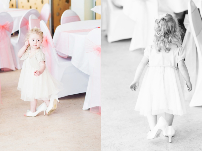 Best of wedding photography in Torquay, Paignton, London and Exeter - Natural, Candid, Photojournalistic little girl walking in mums high heels at living coasts