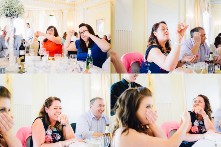 Best of wedding photography in Torquay, Paignton, London and Exeter - Natural, Candid, Photojournalistic guests having fun and laughing during wedding breakfast at imperial hotel