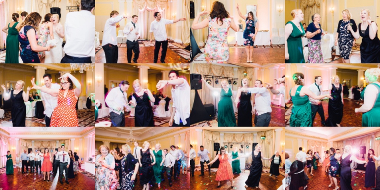 Best of wedding photography in Torquay, Paignton, London and Exeter - Natural, Candid, Photojournalistic guests having fun and dancing at imperial hotel reception