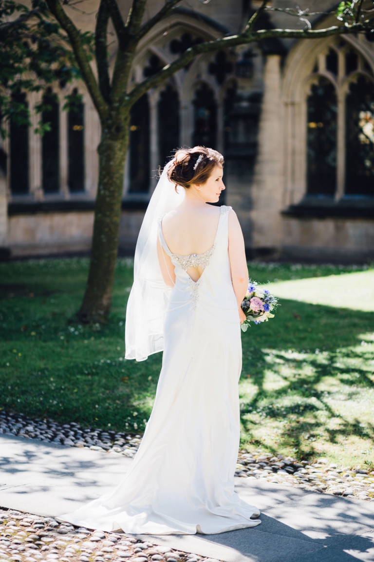 Best of wedding photography in Torquay, Paignton, London and Exeter - Natural, Candid, Photojournalistic - beautiful bridal portrait in exeter cathedral yard