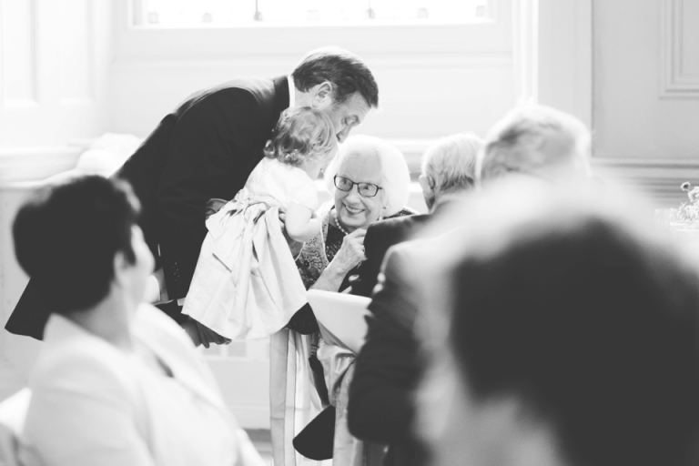 Best of wedding photography in Torquay, Paignton, London and Exeter - Natural, Candid, Photojournalistic - grandma smiling at grandchild during wedding breakfast at abode exeter