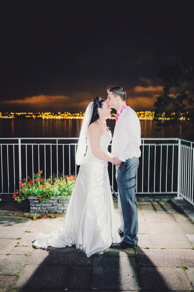 Best of wedding photography 2015 - Natural, Candid, Photojournalistic Style couple kissing in front of sea at night at imperial hotel torquay