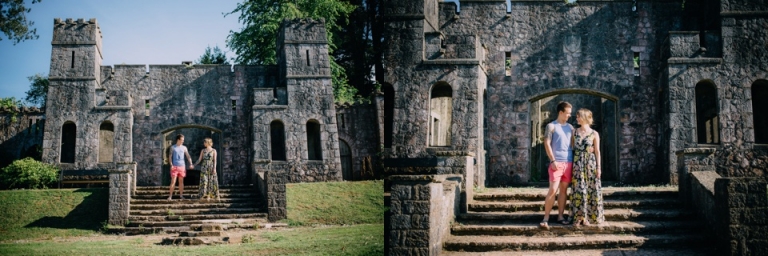 Best of wedding photography in Torquay, Paignton, London and Exeter - Natural, Candid, Photojournalistic - couple portrait session in shaldon in front of ruins