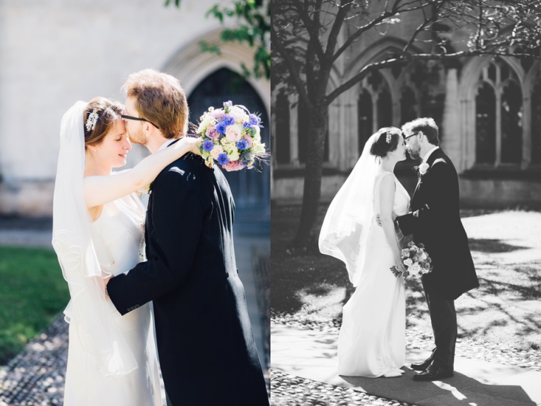 Best of wedding photography in Torquay, Paignton, London and Exeter - Natural, Candid, Photojournalistic beautiful sunlit portrait in exeter cathedral yard