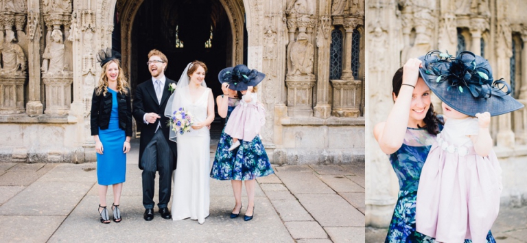 Best of wedding photography in Torquay, Paignton, London and Exeter - Natural, Candid, Photojournalistic funny family portrait outside exeter cathedral