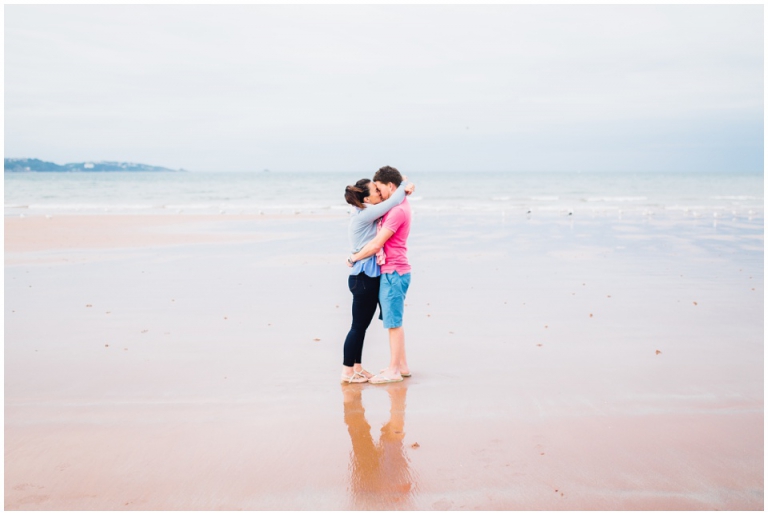 1 Broadsands Beach Paignton Engagement Photography, Couples Photo Session - couple kissing on beach