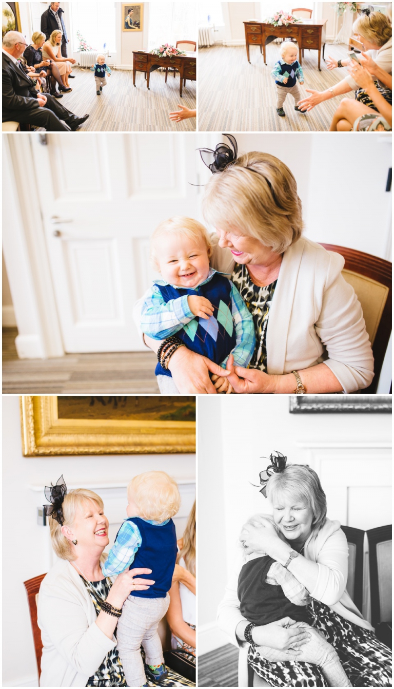 10 Small Intimate Cockington Court Wedding Photography in Torquay - grandson running to granny, candid, natural style
