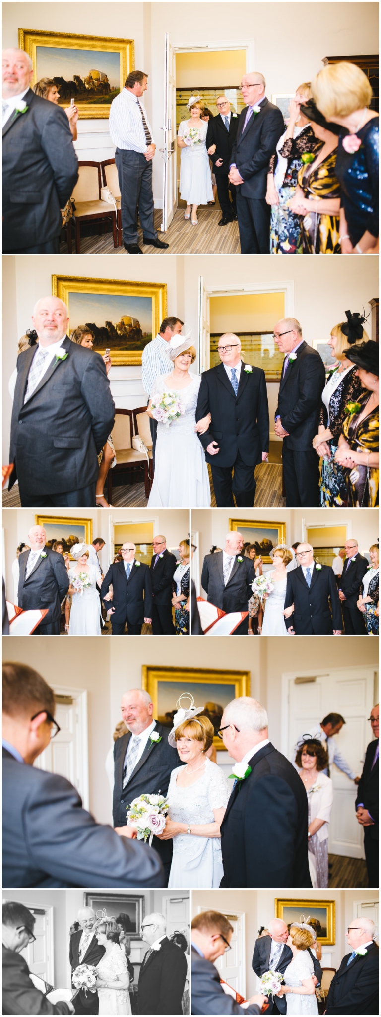 17 Small Intimate Cockington Court Wedding Photography in Torquay - bride walking down the aisle wearing Jacques Vert