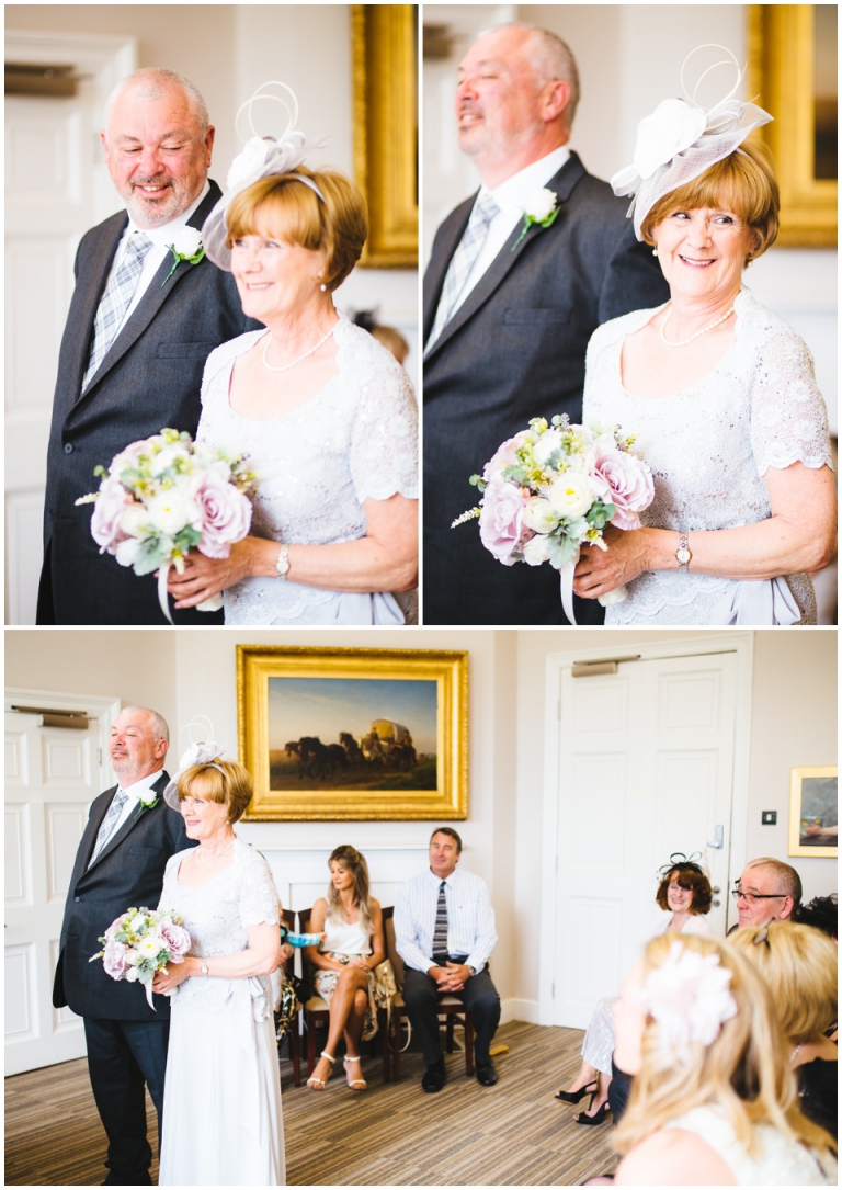 20 Small Intimate Cockington Court Wedding Photography in Torquay - bride and groom smiling in registry office ceremony