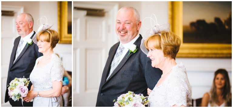21 Small Intimate Cockington Court Wedding Photography in Torquay - happy couple in ceremony