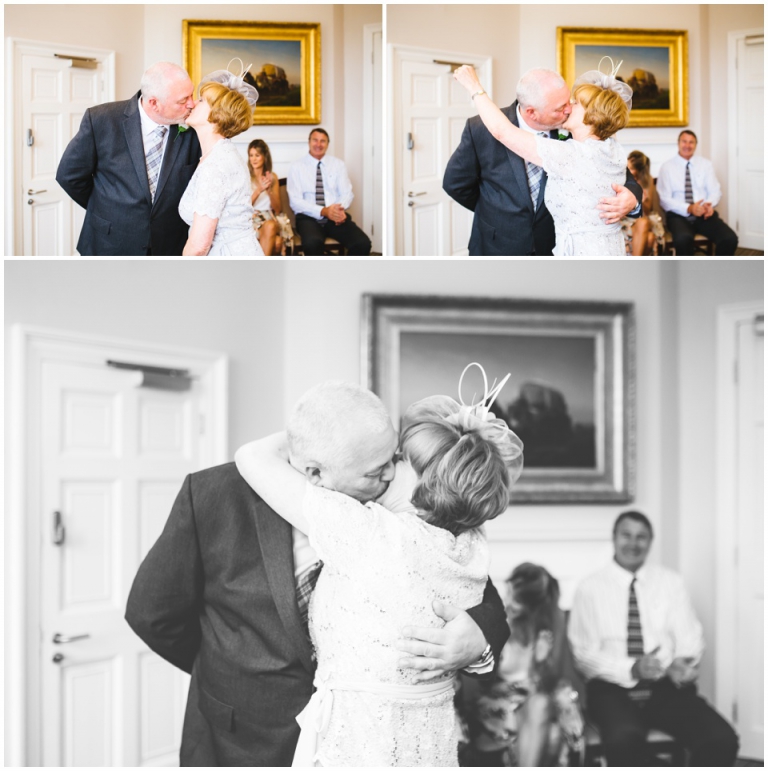 24 Small Intimate Cockington Court Wedding Photography in Torquay - romantic kiss as husband and wife during ceremony