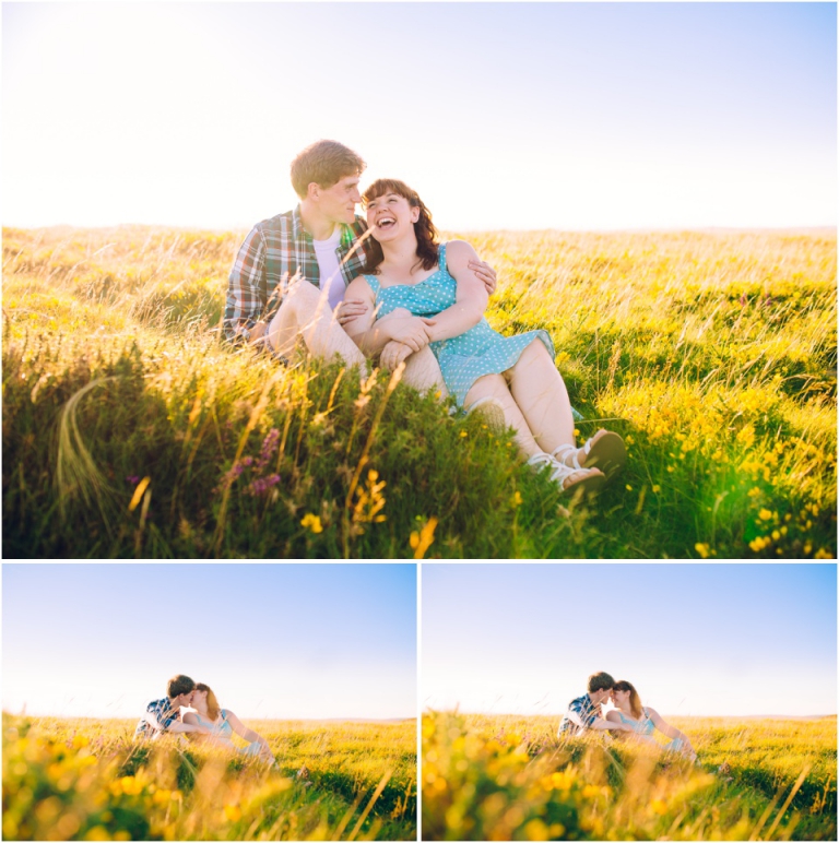 1-pre-wedding-engagement-photography-dartmoor-devon-beautiful-romantic-natural-light-sunset-couple-laughing-in-grass