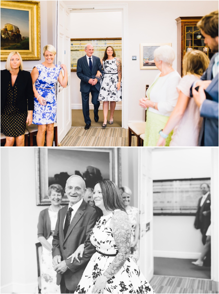 cockington-court-torquay-wedding-photography-documentary-style-5-dad-walking-bride-down-the-aisle