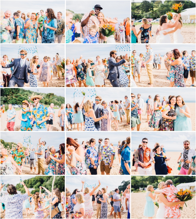 43 Blackpool Sands Dartmouth Wedding Photography Creative Documentary - guests partying on beach