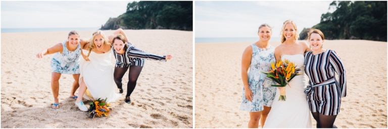 44 Blackpool Sands Dartmouth Wedding Photography Creative Documentary - bride with rugby friends