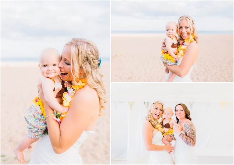 69 Blackpool Sands Dartmouth Wedding Photography Creative Documentary - bride and cute baby in bikini