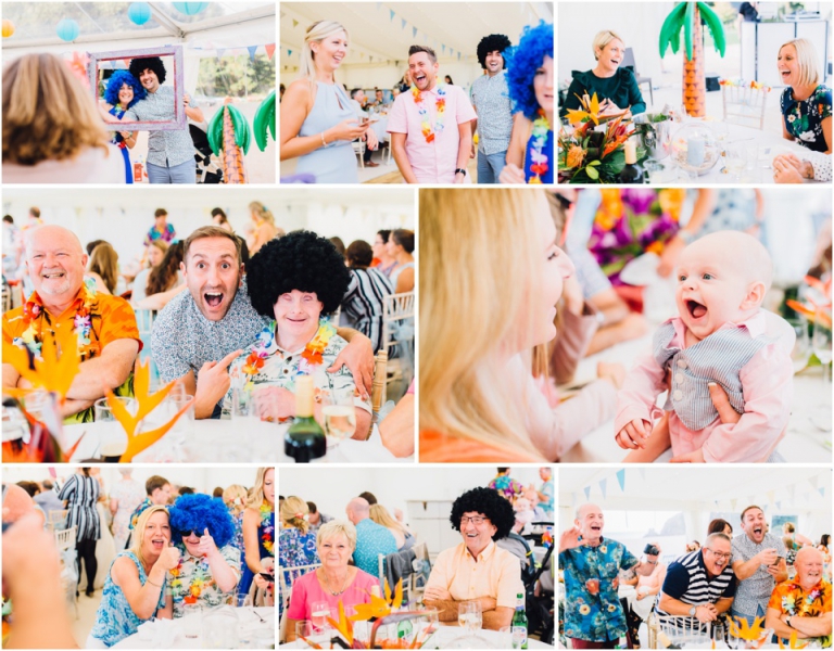 70 Blackpool Sands Dartmouth Wedding Photography Creative Documentary - guests laughing enjoying reception