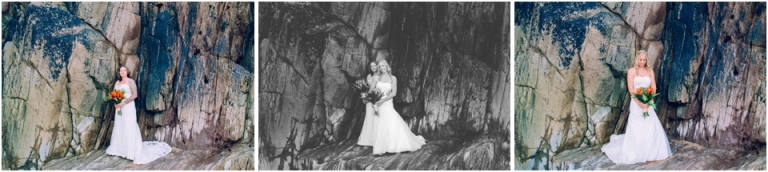 90 Blackpool Sands Dartmouth Wedding Photography Creative Documentary - bridal portraits on rocks
