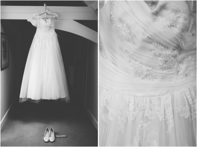 2 Pastel Wedding Photography in Cornwall, The Vean - a strapless ivory and lace Benjamin Roberts wedding dress