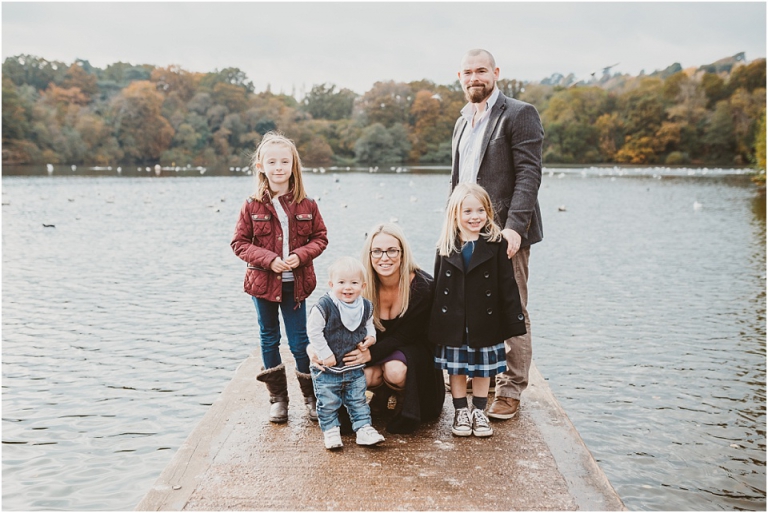 1 Pre Wedding Family Photo Shoot at Decoy Park, Newton Abbot - relaxed family portrait by lake