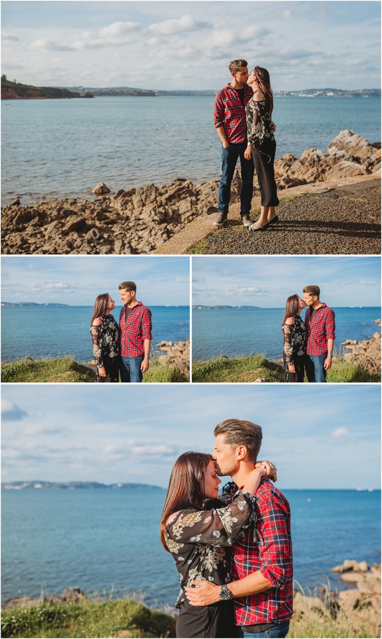 Pre Wedding Photography at Elberry Cove & Broadsands Beach, Paignton 1 - romatic couple portraits overlooking the sea