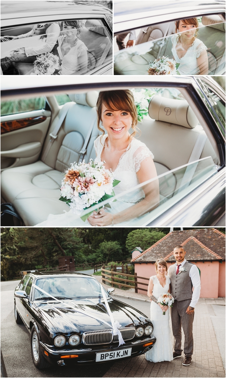 1 Wedding Reception Photography at The Flavel, Dartmouth - stunning bridal portrait in wedding car