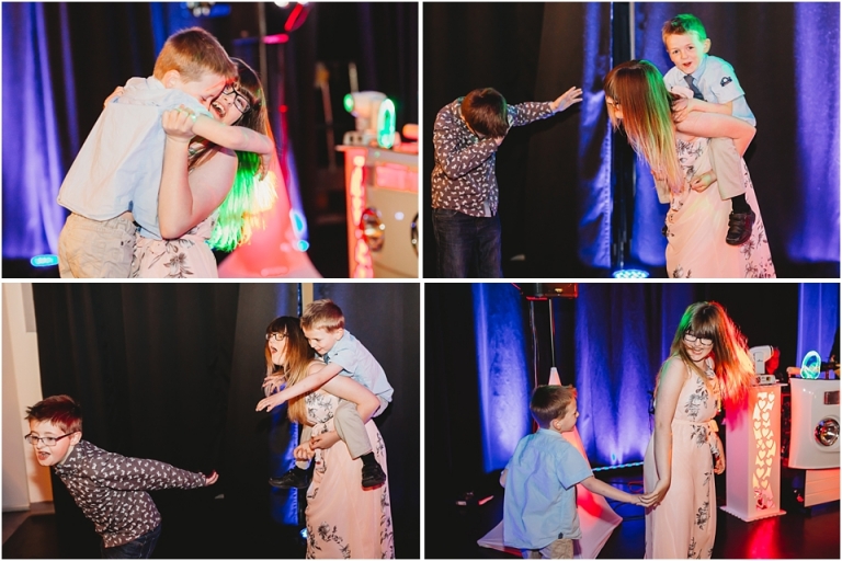 27 Wedding Reception Photography at The Flavel, Dartmouth - children having fun on dance floor