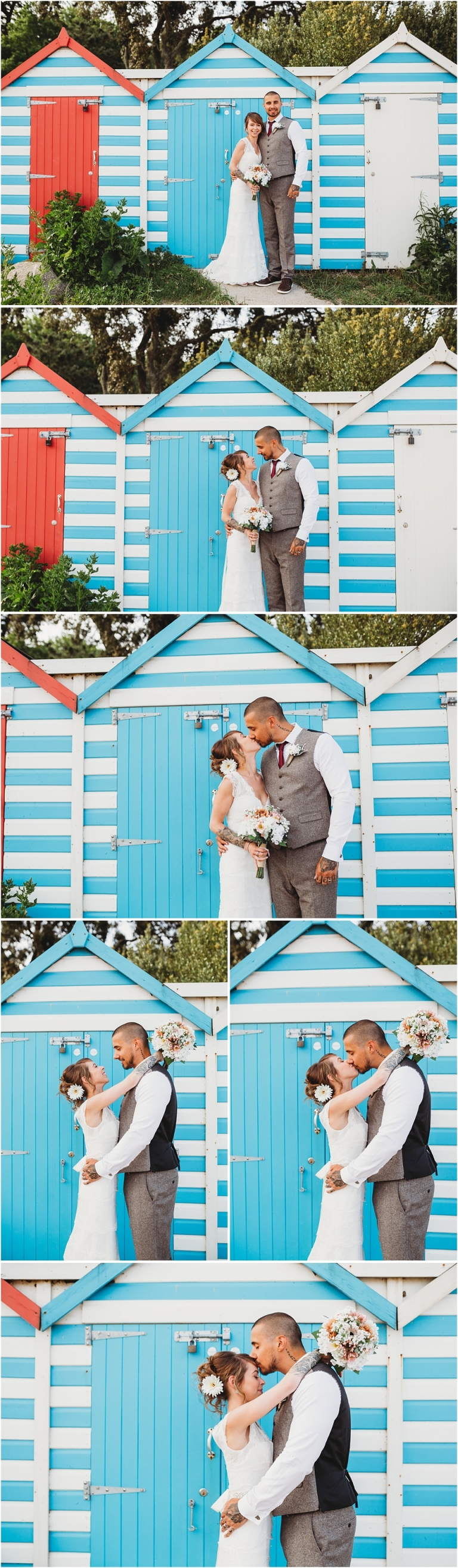 3 Wedding Reception Photography at The Flavel, Dartmouth - romantic beach hut couple portraits