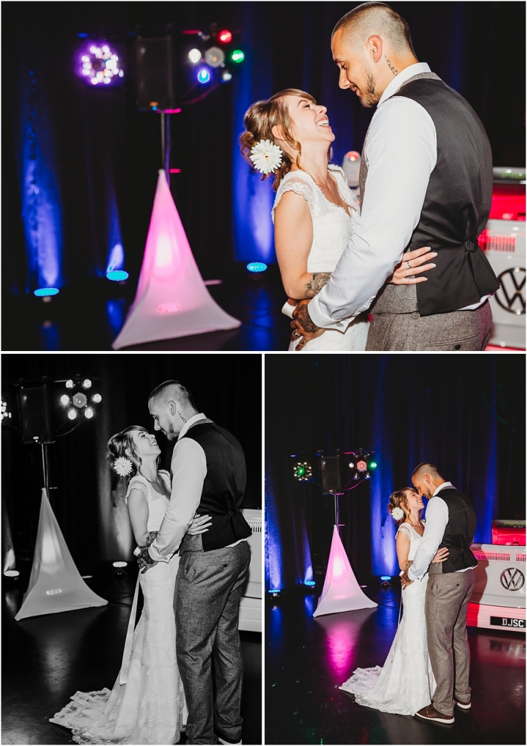 43 Wedding Reception Photography at The Flavel, Dartmouth - beautiful first dance, couple laughing