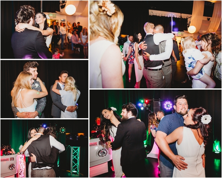 50 Wedding Reception Photography at The Flavel, Dartmouth - hugs and love on dance floor