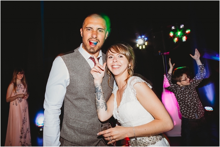 57 Wedding Reception Photography at The Flavel, Dartmouth - funny bride and groom photo