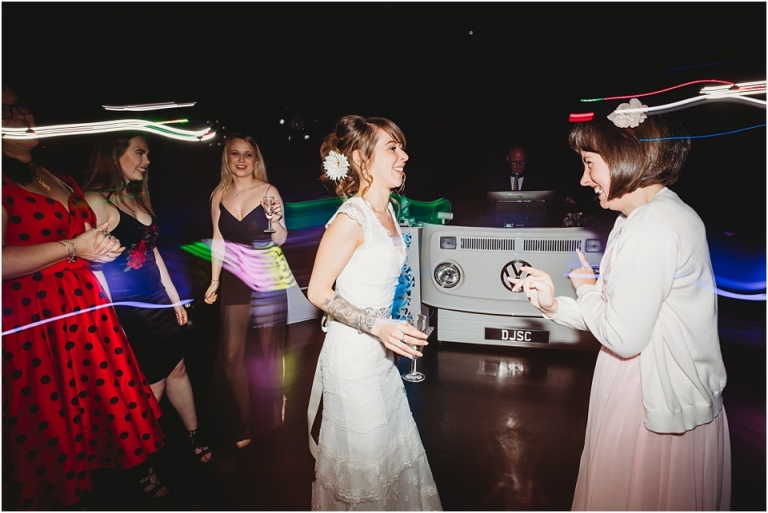 62 Wedding Reception Photography at The Flavel, Dartmouth - sisters dancing