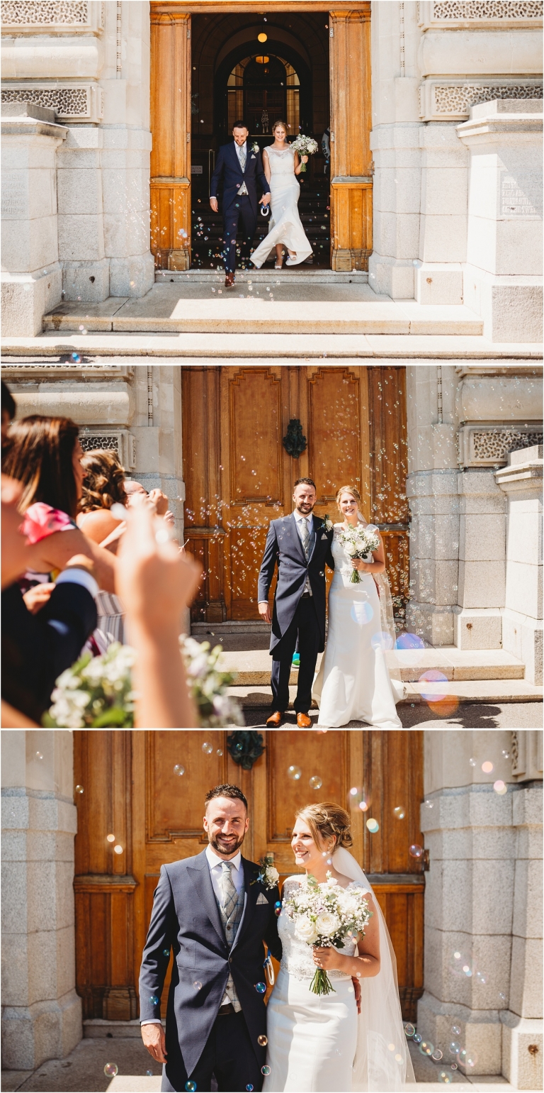 Dartmouth Royal Naval College Wedding – Devon Wedding Photographer (60) bubble confetti
