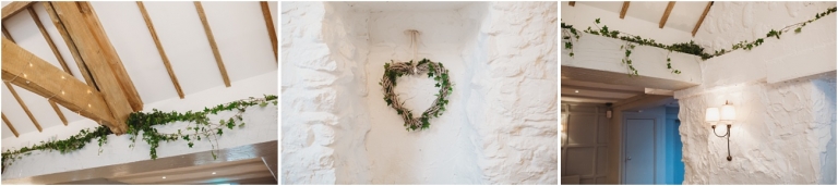 Devon Wedding Photography at Bickley Mill Inn Elegant & Verdant Wedding (2) ceremony room set up by wild floral designs