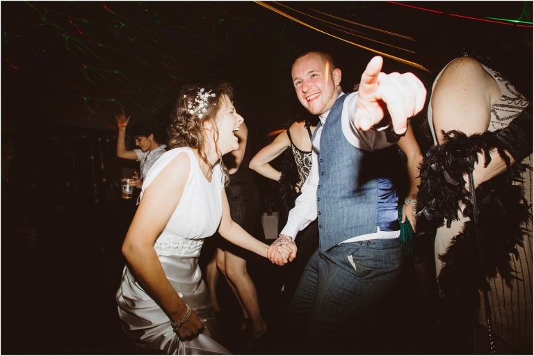 Devon Wedding Photographer Worden House Dartmouth 1920s themed wedding (142) evening reception light trail dance floor