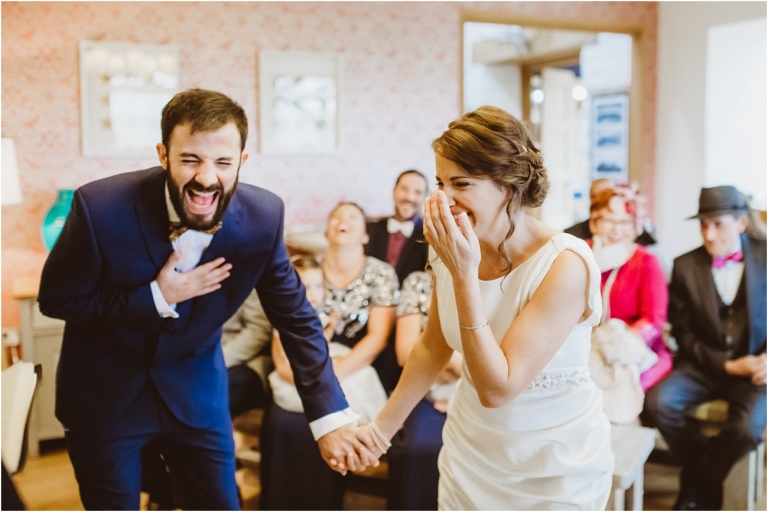 Devon Wedding Photographer Worden House Dartmouth 1920s themed wedding (25) funny emotional ceremony