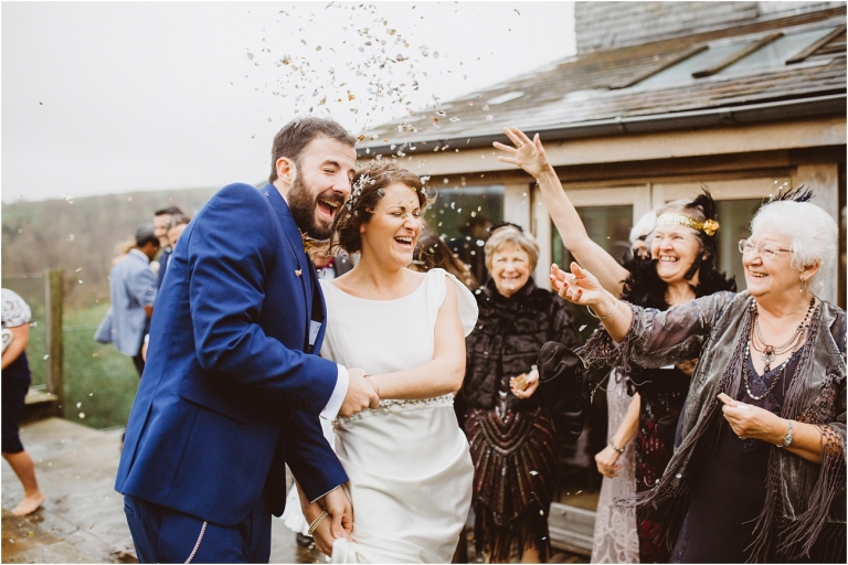 Devon Wedding Photographer Worden House Dartmouth 1920s themed wedding (51) confetti throw