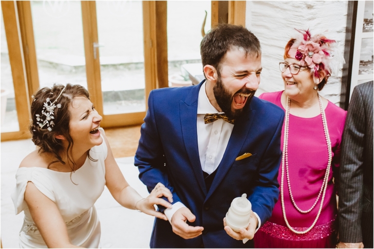 Devon Wedding Photographer Worden House Dartmouth 1920s themed wedding (71) laughter