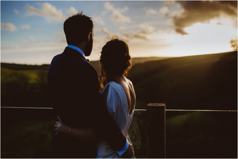 Devon Wedding Photographer Worden House Dartmouth 1920s themed wedding (98) beautiful sunset couple photos