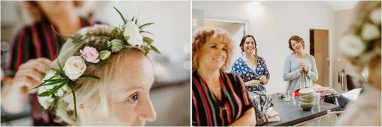 Cornwall Wedding Photography at Trevenna Barns Relaxed Rustic Outdoors Celebration (1) flower crown